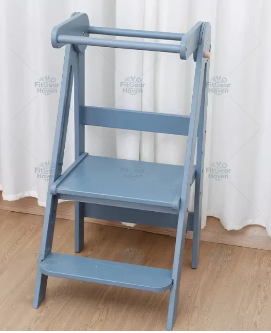 Suitable for Foldable Birch Multi-Layer Step Stool Anti-Slip Handle for Kitchen Nursery