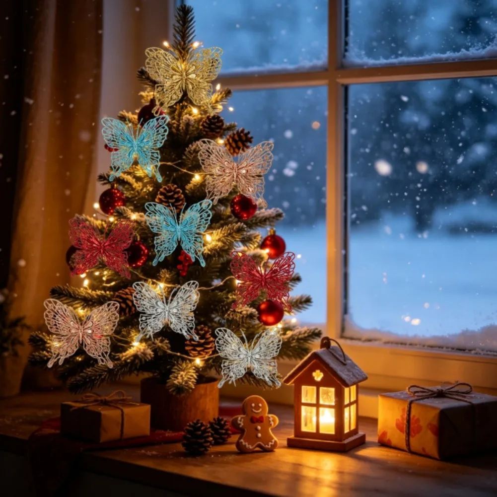 Festive Butterfly Decor Set: 12 Christmas Tree Decoration For Home Party Wedding Decors Butterfly Room Decors