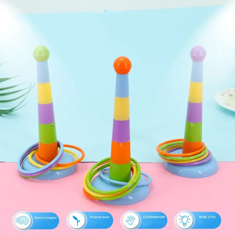 Funny Mini Circles Toy for Children Intelligence Developmental Game Colorful Throwing Rings Parent-child Games Activity Training