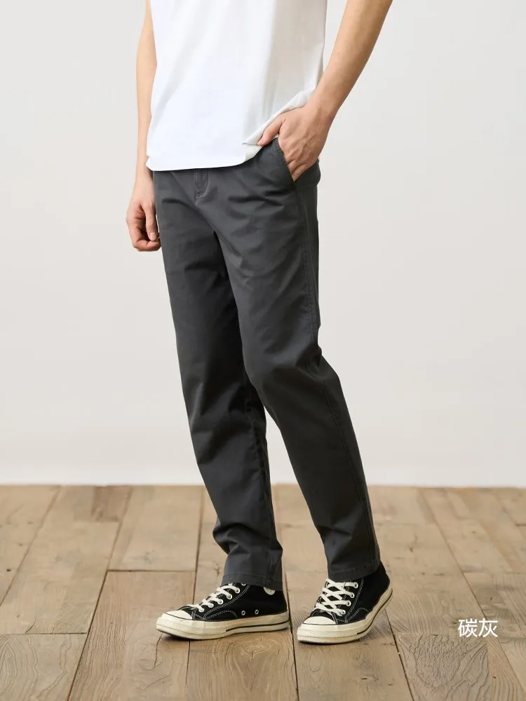 SIMWOOD 2024 Autumn New Comfortable Tapered Chinos Pants Men 250gsm Fabric Classical Trousers