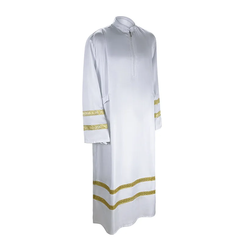 Middle East Arab Christian Catholic Priests Cospaly Clergy Robes Priest Saints Halloween White Clothing Robes Costume