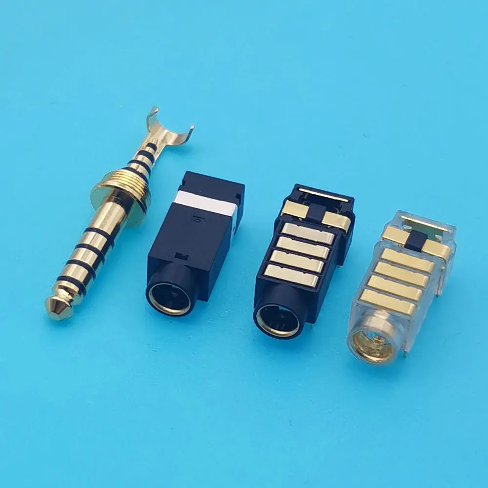 PJ-4.5 Male/Female Socket Plug Gold Plated 4.5mm Headphone Power Socket 5 Poles Audio For Sony Player 4.4 Balance Receptacle