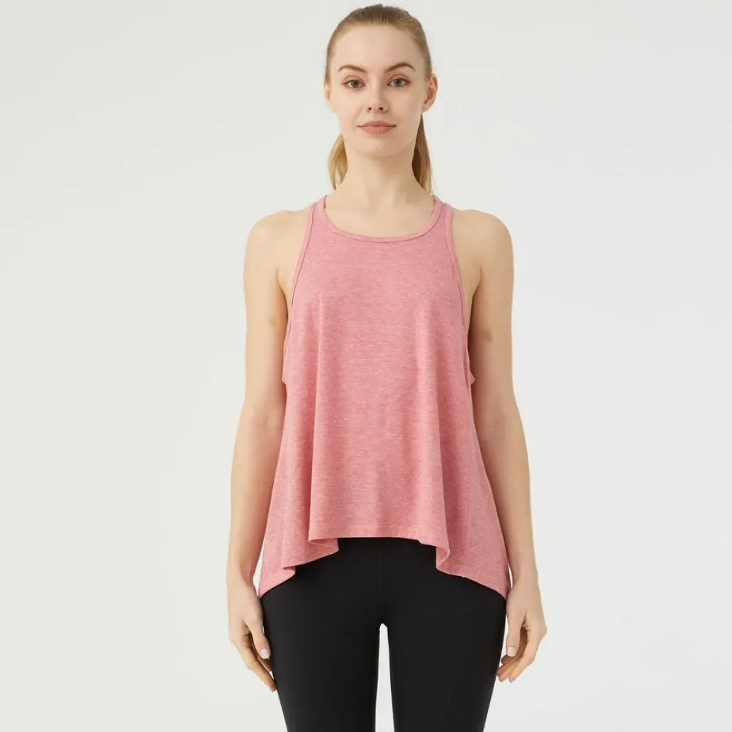 WANAYOU Sexy loose yoga shirt women's sleeveless sports vest quick drying gym running shirt breathable exercise top
