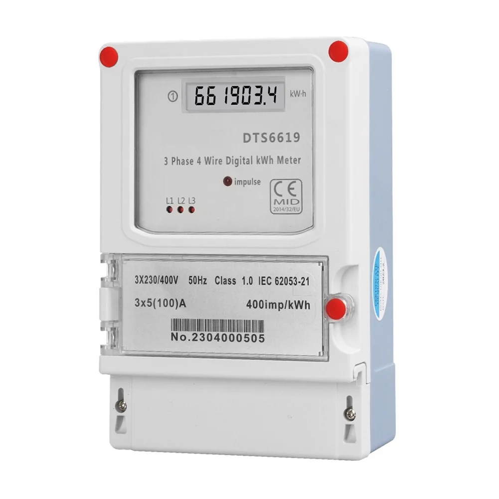 Home Energy Monitoring 155*110*46m Three Phase Meter Residential Energy Consumption Meter Residential Application