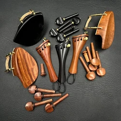 1 set 4/4 violin ebony Tuning pegs rosewood jujube wood Tailpiece parts Endpins violin Chin rest Chin Holder Nylon tail rope