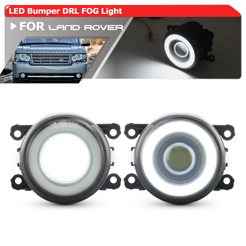Kit de luz antiniebla de parachoques con anillo de Halo LED DRL blanco para Land Rover Range Rover L322 Sport L320 Freelander 2 Discovery 4 para Jaguar S X
