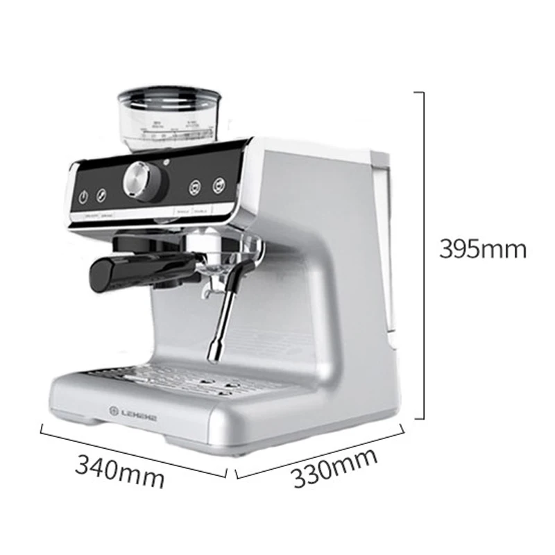 NEW Barsetto BAE01 Espresso Coffee Machine with Grinder Electric Coffee Maker Commercial 15Bar Pump Pressure Steam Milk Frother