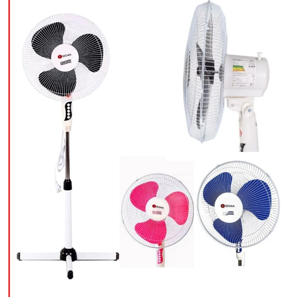 High Speed 5 Speed Pink Black White and Blue Turbo Slentioso Pestal Fan-Segma