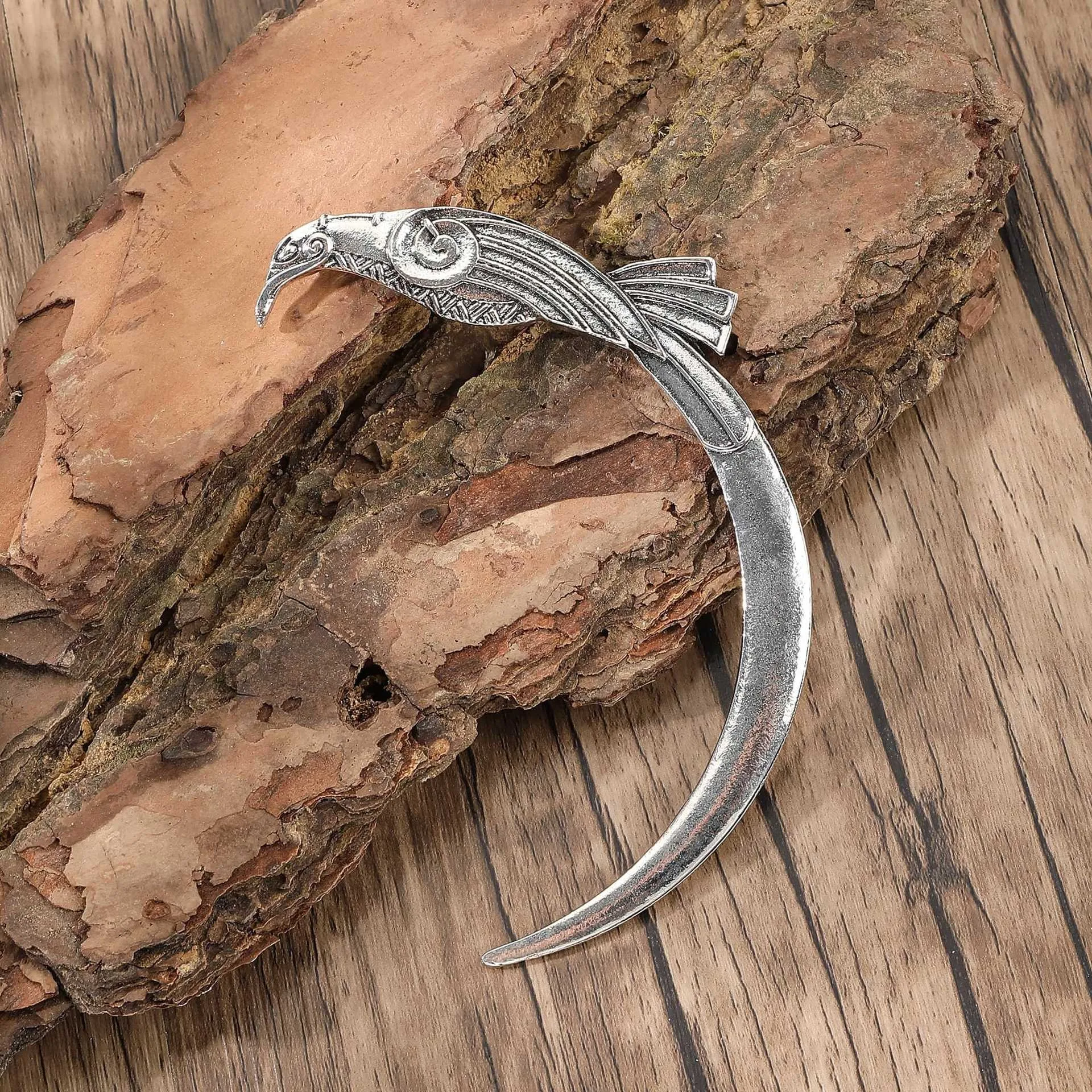 1 قطعة تصميم المتخصصة الهلال على شكل الطيور تصميم جوفاء المرأة سبيكة مشبك شعر مبالغ فيه شخصية لعب الأدوار أغطية الرأس الطرف #2