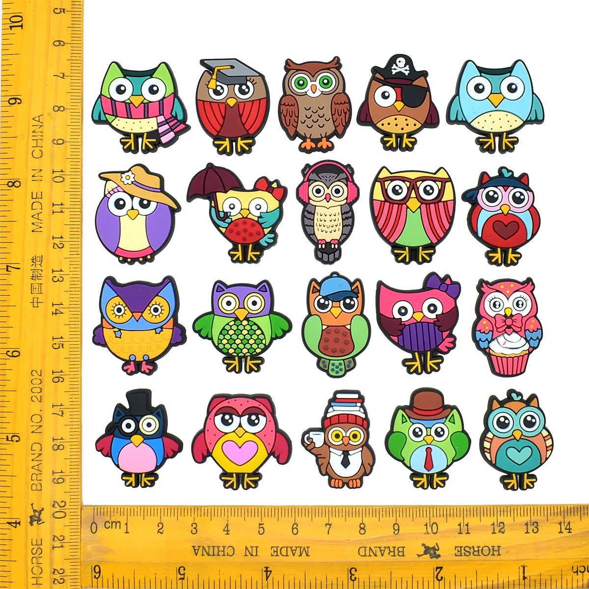 1/25Pcs Adorable Owl PVC Slipper Button Charms Boys Girls Strigiformes Shoe Accessories For Party Present