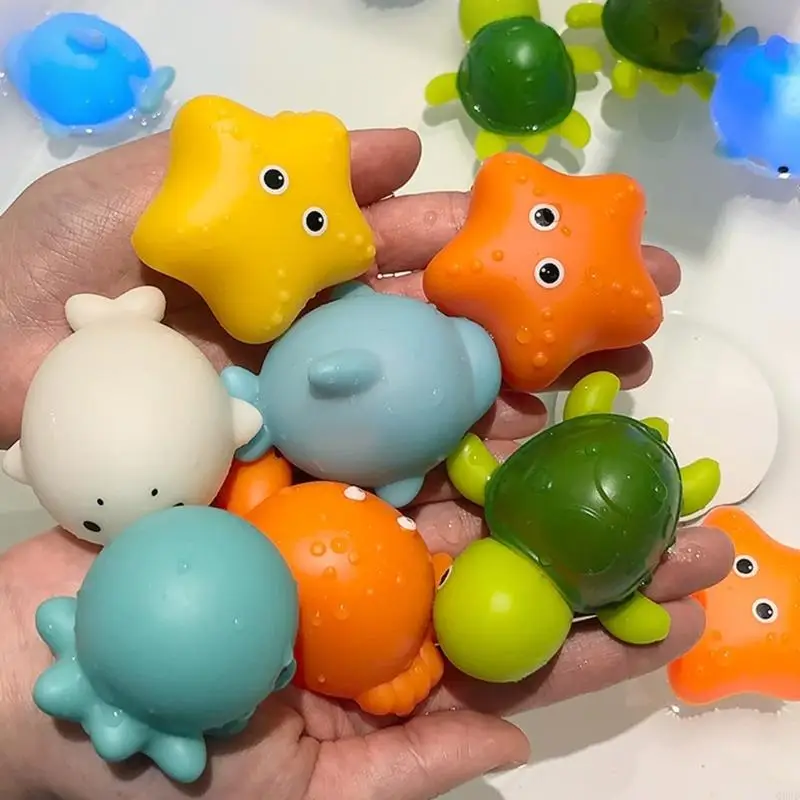 9pcs Floating Animal Bath Toy Fishing Game For Engaging Water Play