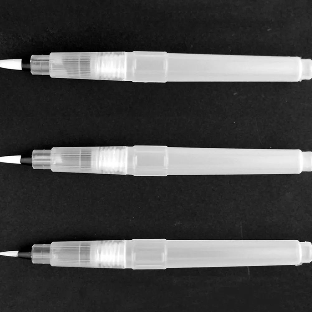 3pcs Leakproof Refillable Water Brush Pens for Watercolor, Ink Wash, Calligraphy & Sketching