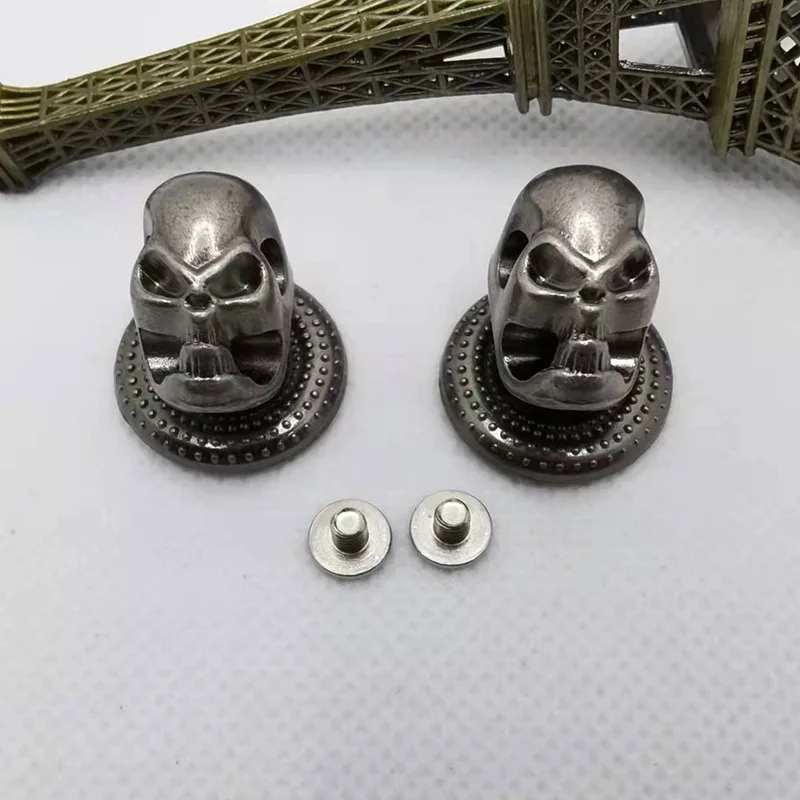 19*12CM 5pcs Antique Silver Skull Studs Leather Handcraft Decor Saddle Conchos Leathercraft Decorative Metal Stud Screw Back