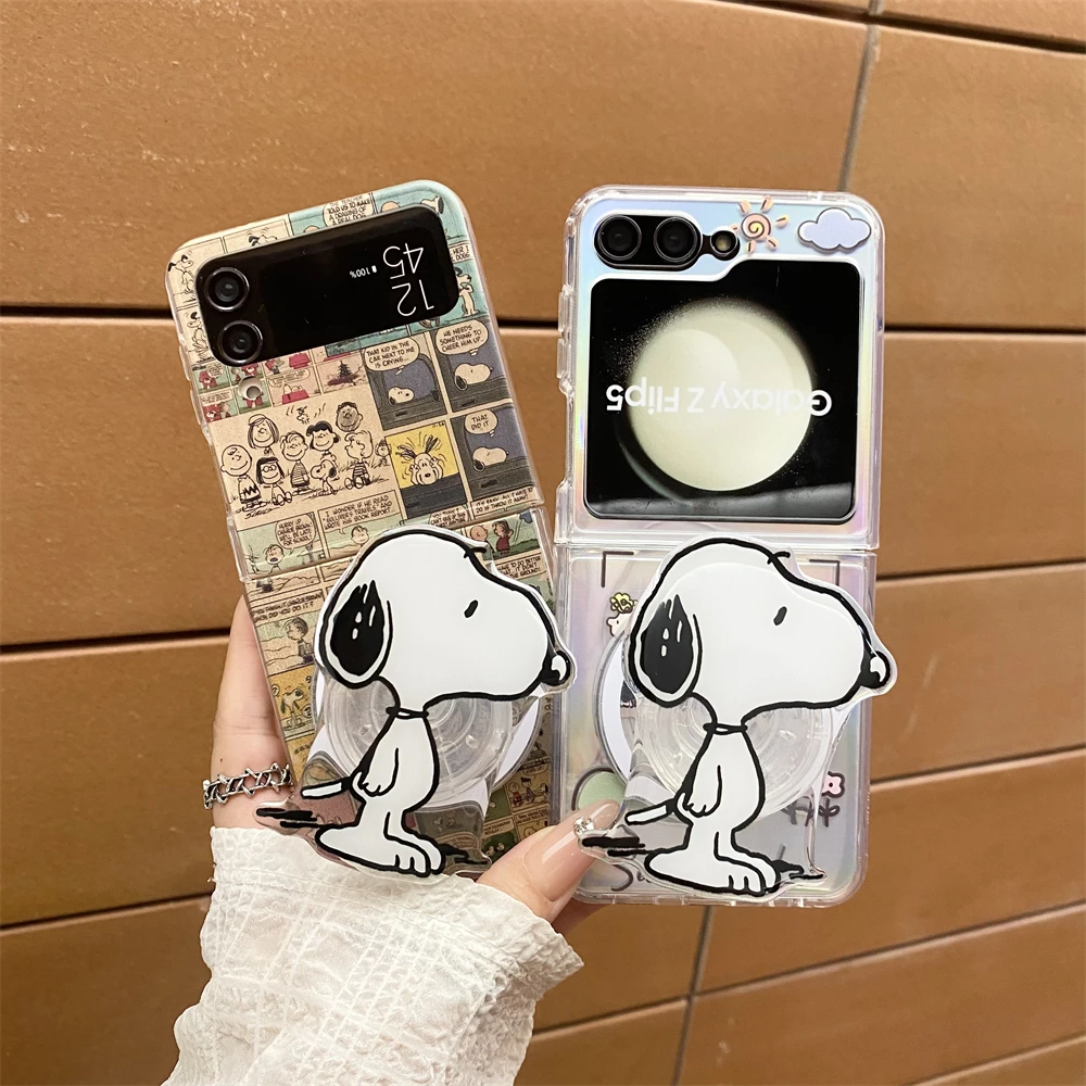 

Peanut Snoopy Comic Cartoon Phone Case for Samsung Galaxy Samsung Galaxy ZFold ZFlip 3 4 5 6 z flip fold ZFold6 Magnetic Cover