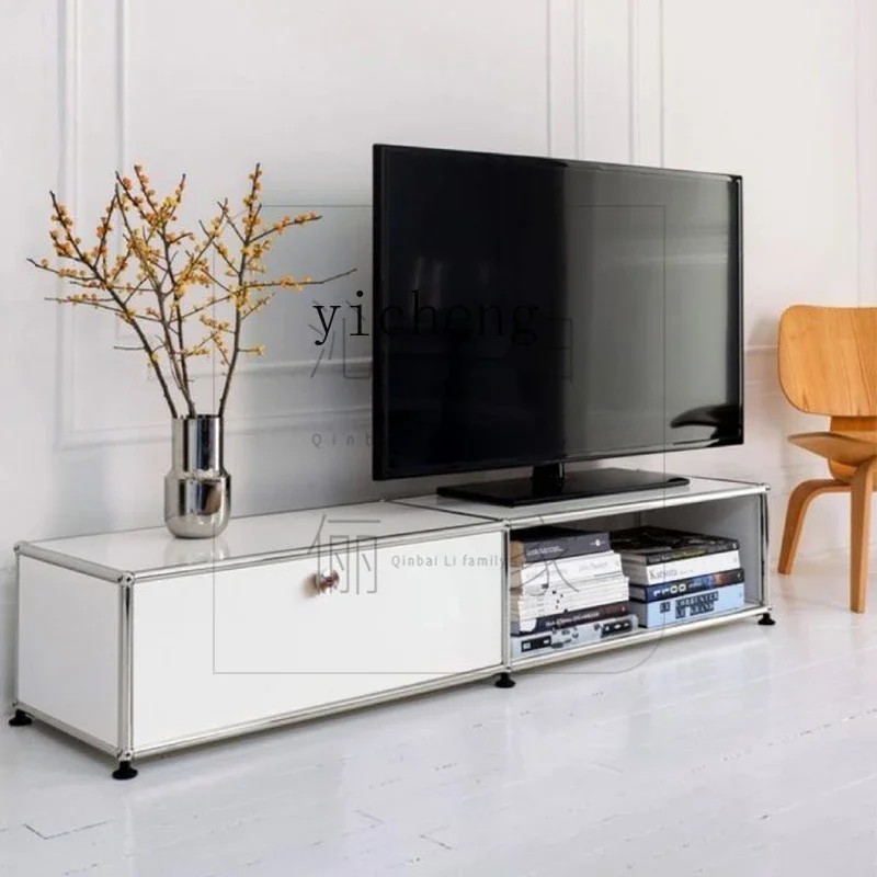 Stainless Steel Module Combination Cabinet Medieval Living Room TV Cabinet Light Luxury Storage Bedside TableX20