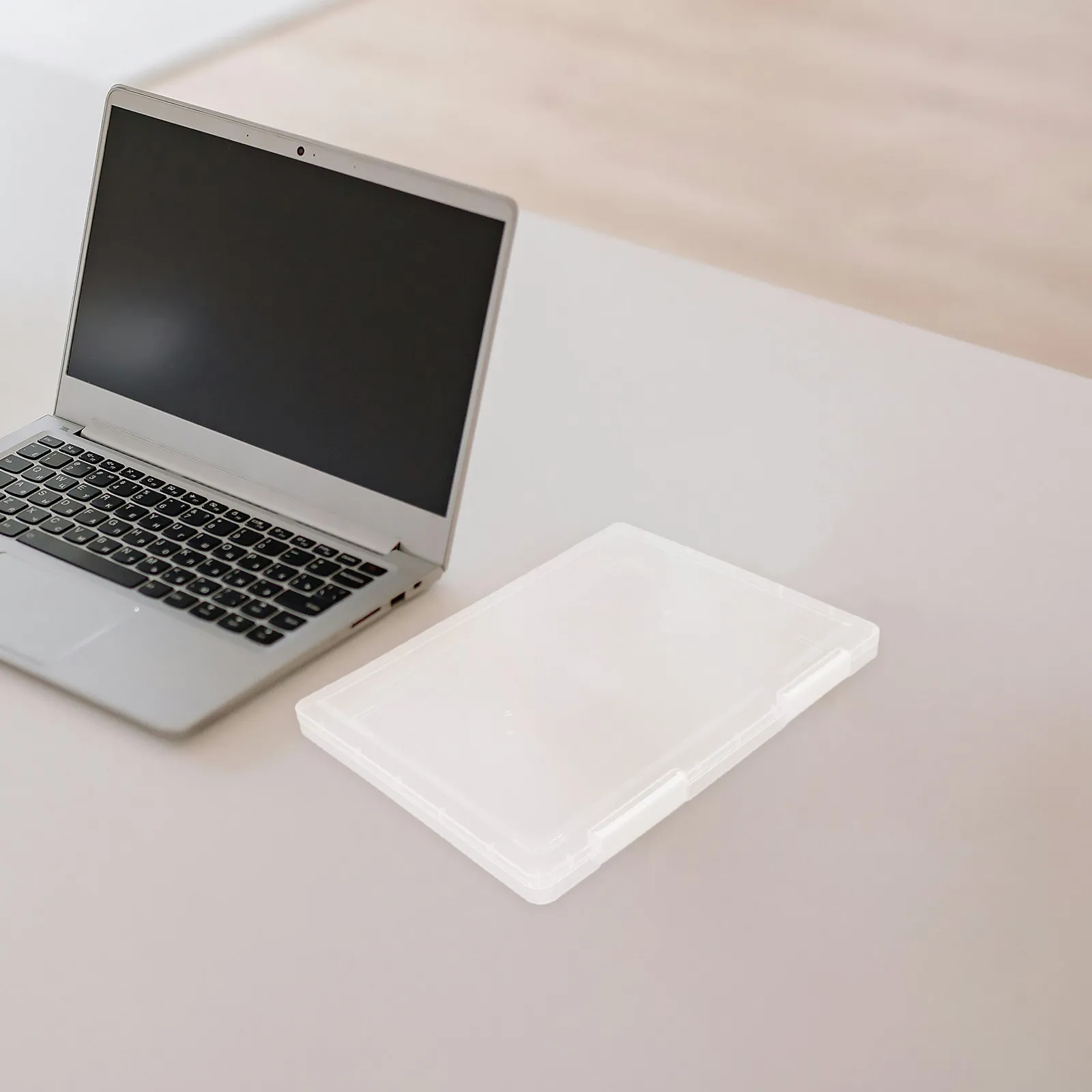 

2Pcs Transparent A4 File Folder Plastic Document Organizer Box for Exam Papers School Office Home Portable Clear Storage Box