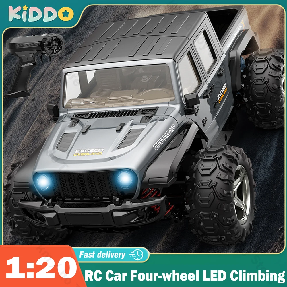 

1:20 RC Car Four-wheel Remote Control Vehicle 2.4G Full Proportional Rock Crawler LED Light Off-Road Climbing Racing Truck Toys