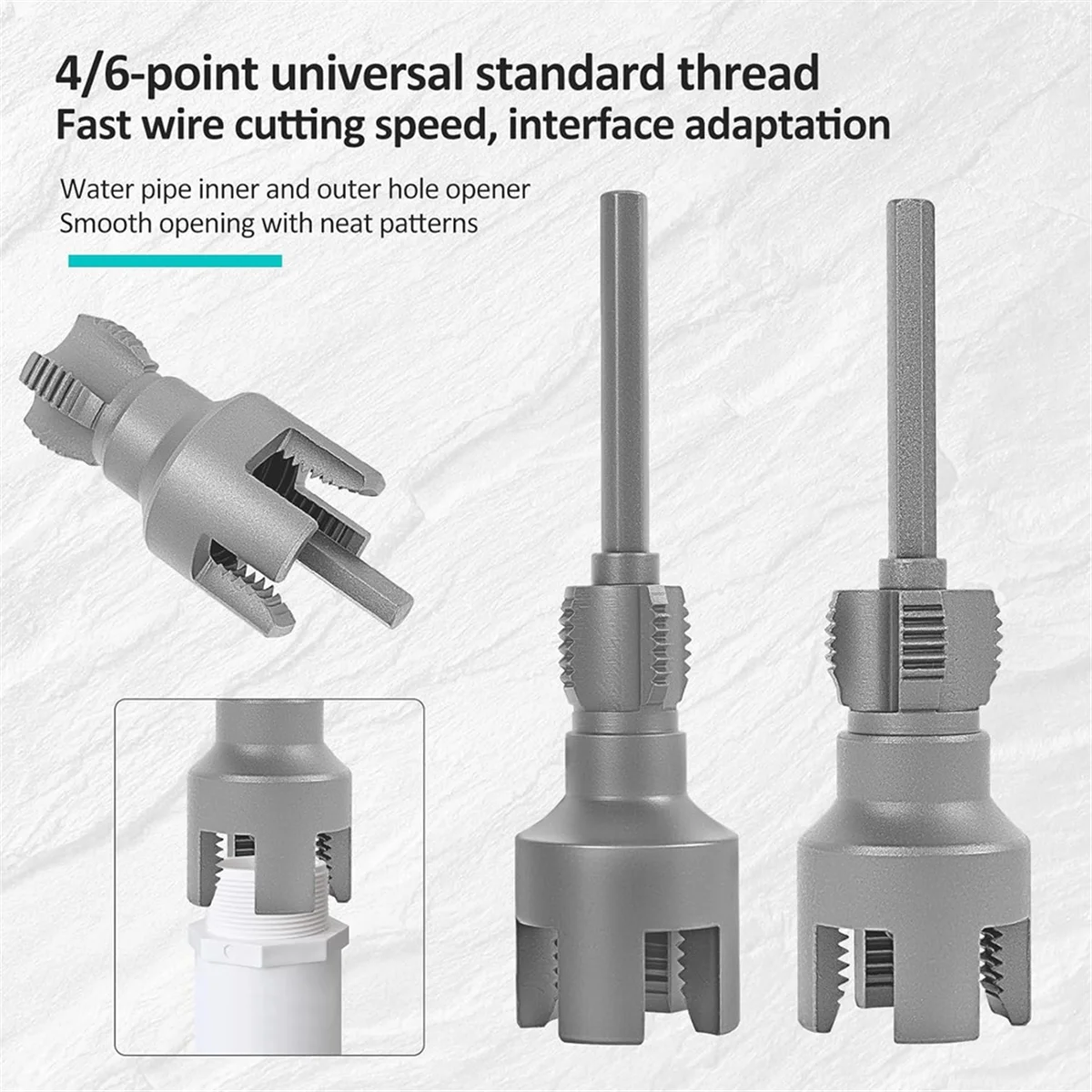 AA25 Integrated Internal & External Pipe Threading Tool, Pipe Thread Cutting Tool, for Electric Drill (1/2&3/4inch)