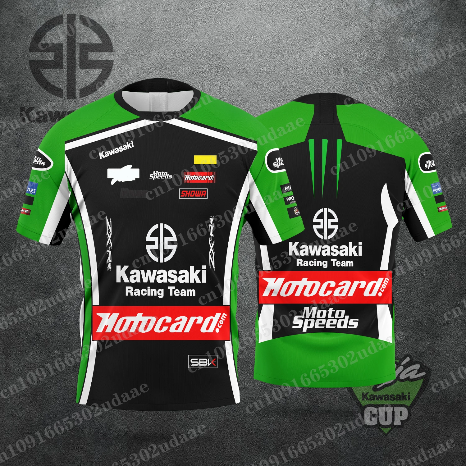 2024 New Motorcycle Racing Kawasaki Racing Team Summer Men\'s and Women\'s Team Uniforms Extreme Sports Enthusiasts Track Leisure