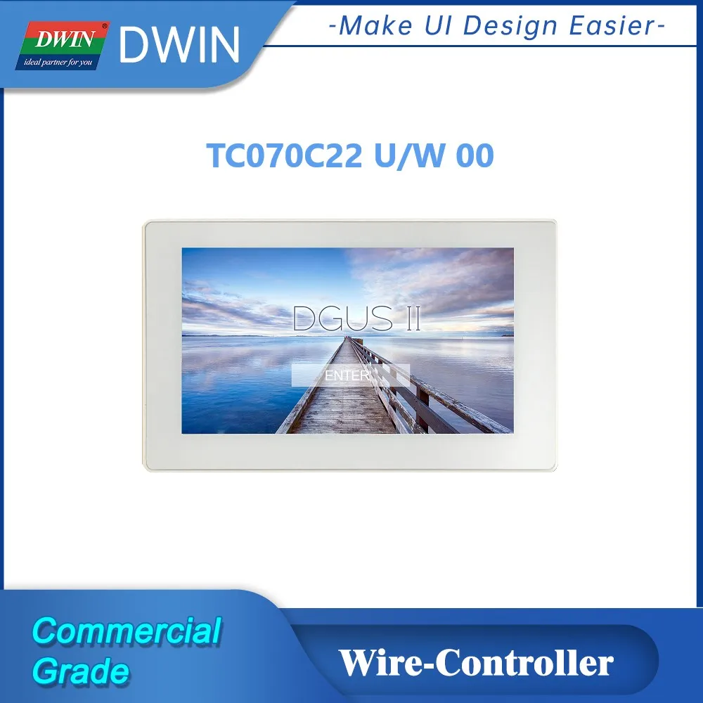 

DWIN 7.0 Inch 1024*600 IPS Capacitive Touch Screen Wire Controller Thermostat T5L2 16.7M Colors 250nit Smart Home Wall Panel