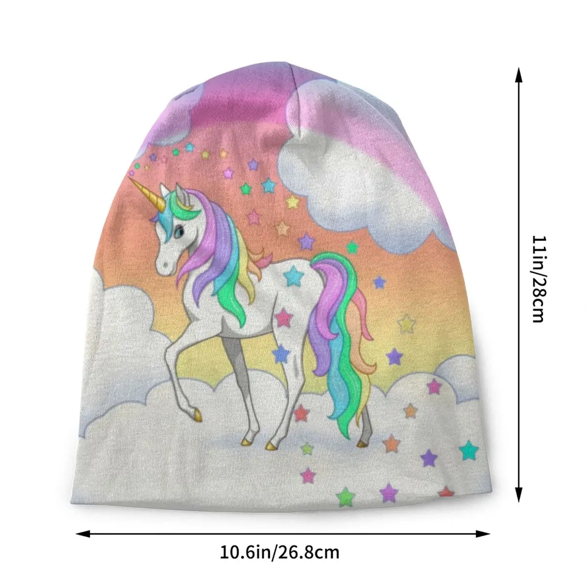 Pretty Rainbow Unicorn Falling Stars Bonnet Hat Knit Hats Men Women Cool Unisex Adult Winter Warm Skullies Beanies Cap