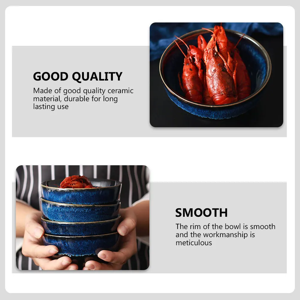 

Ceramic Japanese Style Rice Bowl Soup Salad Noodle Food Serving Bowl Home Kitchen Tableware