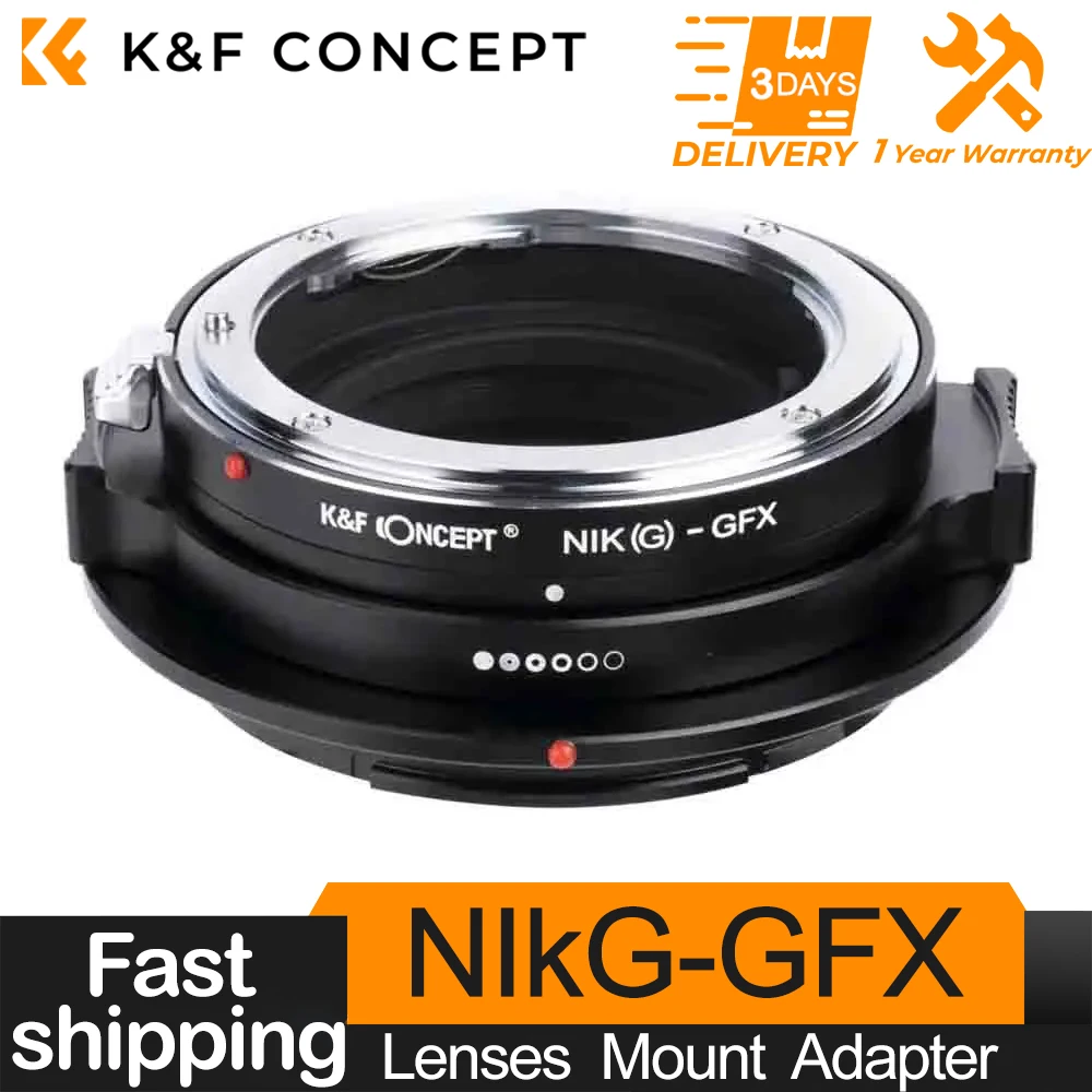 

K&F Concept Mount Adapter for Nikon G/D SLR Series Lenses to Fuji Medium Format Camera Port Lens Adapter Ring Nik(G)-GFX