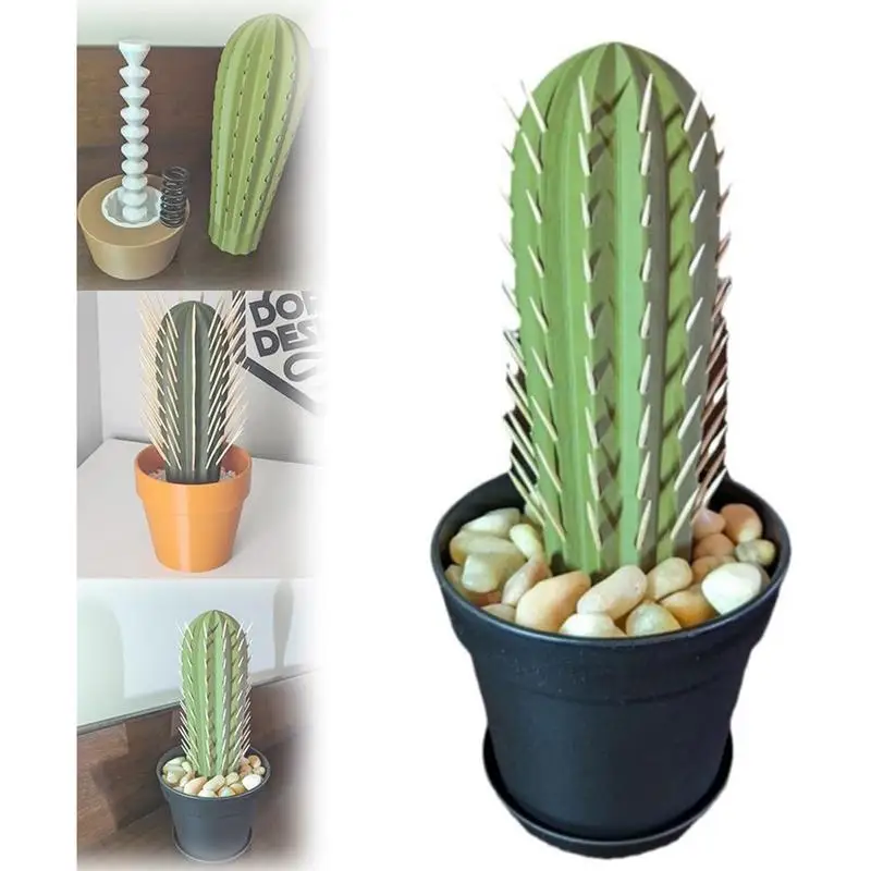 3D Printed Cactus Toothpick Dispenser House Plant Cacti Toothpick Holder Round Tooth Picks Funny Home Table Decoration