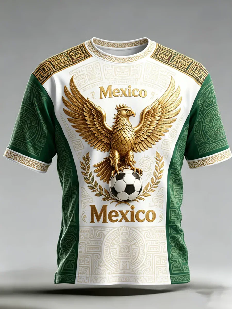 2027 Edition Mexican Football Fans Training T-shirt - 3D Printed - Fashionable And Comfortable Jersey Family-Promoting Clothing