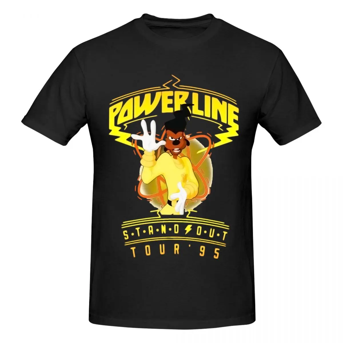 A Goofy Movie Powerlineds Stand Out Powerlineds Worlds Tour Amp Rsquos 95 Essential Shirt Round Neck Anime Tees T shirt