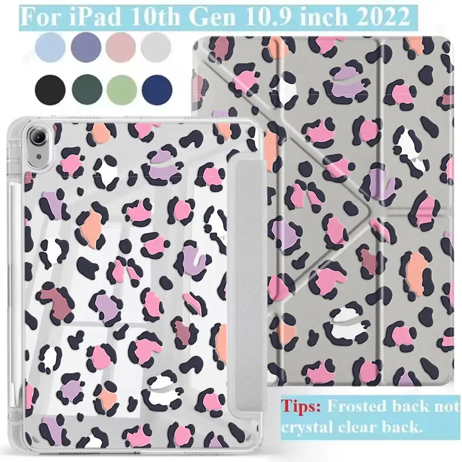 Tablet Case For iPad Pro 2025 Air 4 5 M3 M2 M4 11inch Mini 6 7 Pro 11th 10th 9th 8th 7th 12.9inch Holder Cover Y-Fold Leopard