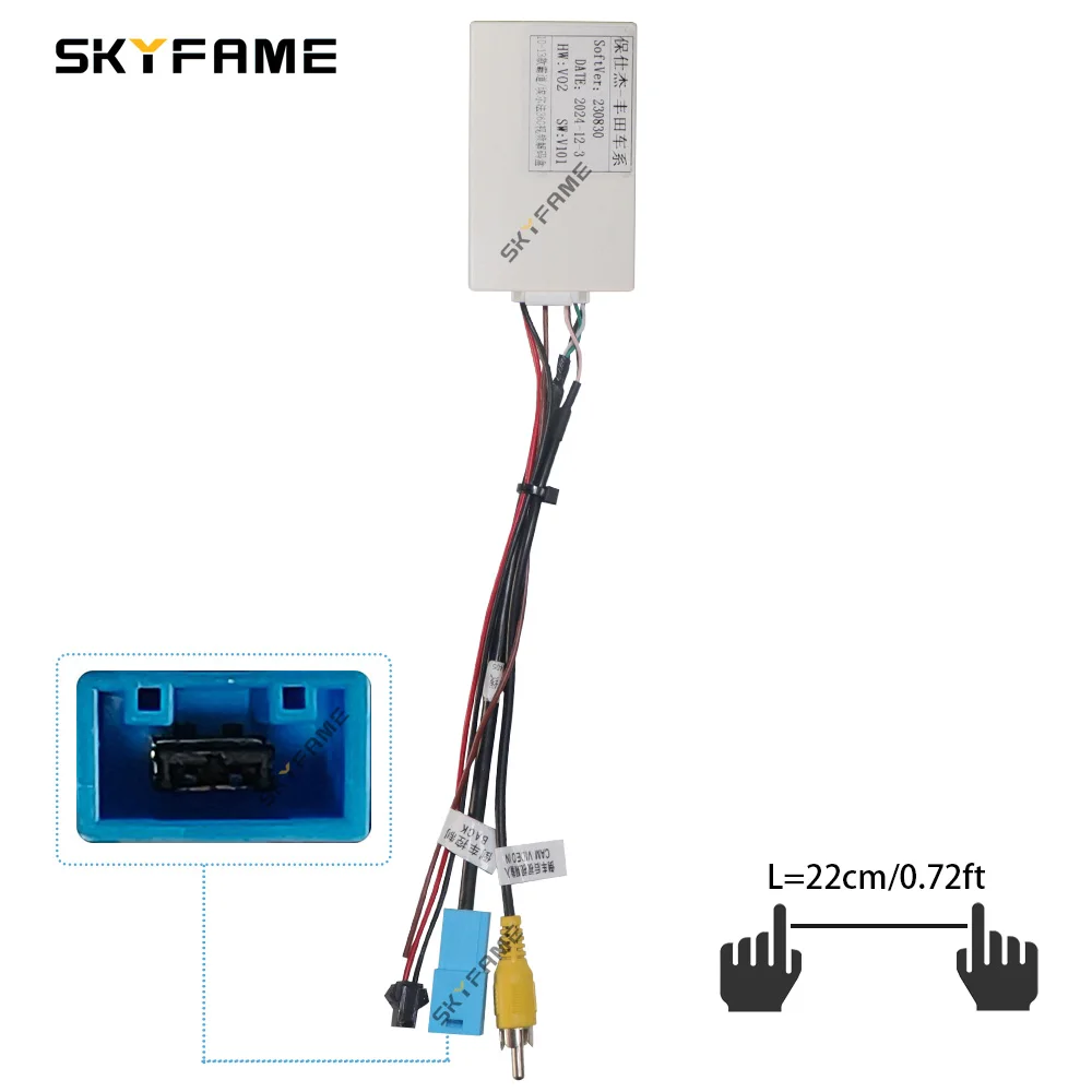 Decodificador de cámara de marcha atrás panorámica Original SKYFAME Car 360 para Toyota LVDS a CVBS