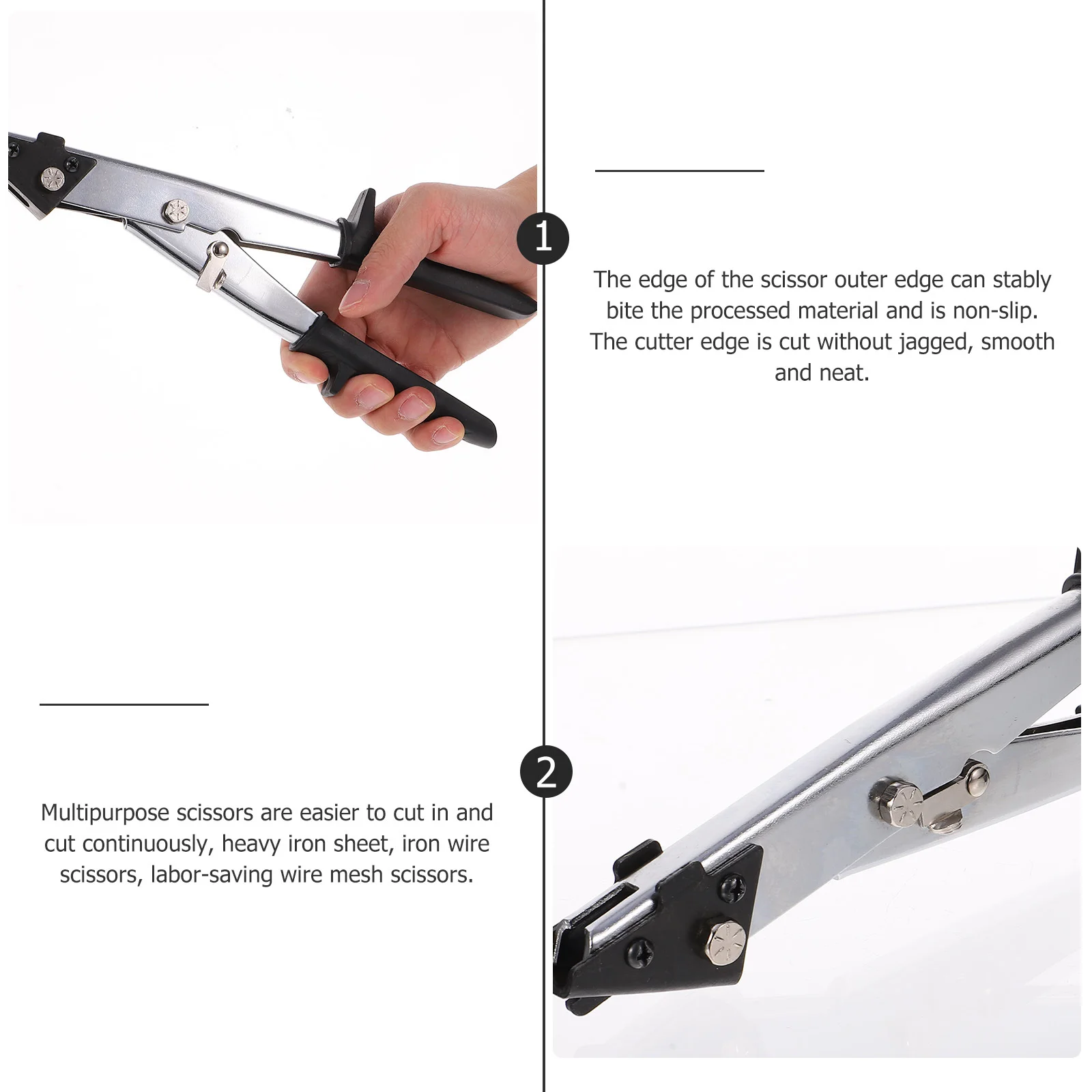 Iron Sheet Scissors Heavy Duty Metal Cutting Shears Smooth Edge Carbon Steel Wire Cutter Tin Snips Multipurpose Scissor