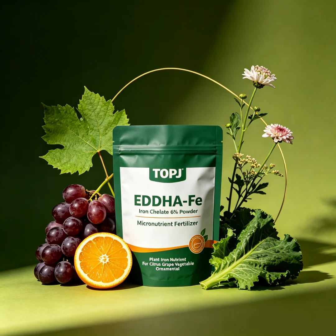 TOPJ EDDHA Iron Chelate 6% Powder EDDHA-Fe Micronutrient Fertilizer, Plant Iron Nutrient For Citrus Grape Vegetable Ornamental