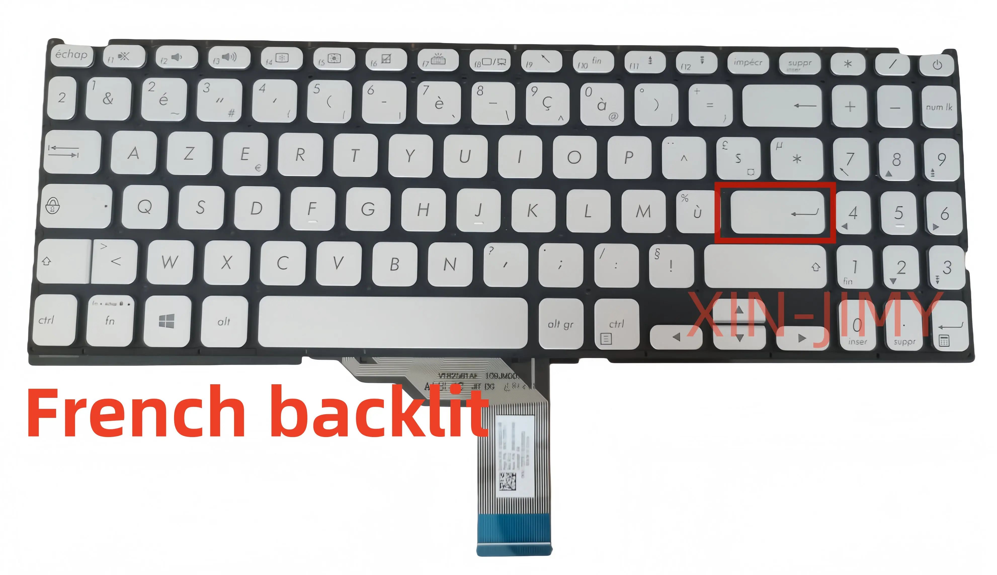 

French layout Backlight Silver Laptop Keyboard For Asus VivoBook 15 X512 X512F X512DA X512UB