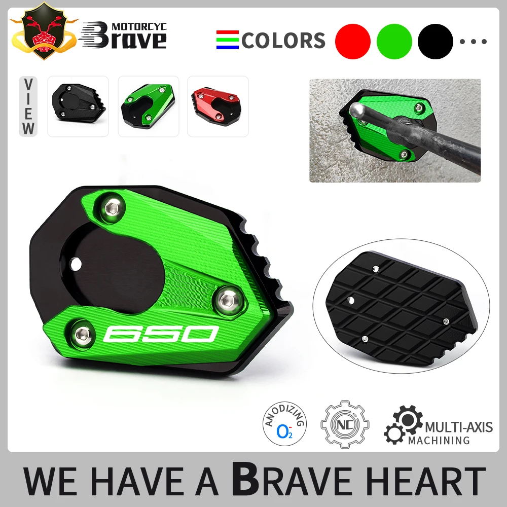 

Motorcycle Kickstand Foot Side Stand Extension Pad Support Plate Enlarge For NINJA300 NINJA 650 NINJA 1000 SX