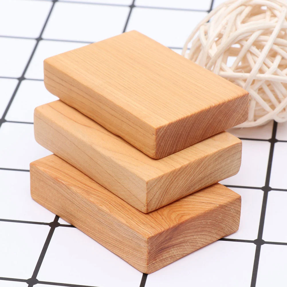 2 Pcs Thicken Wooden Block DIY Craft Cutout Smooth Wood Block for Crafts Project (Wood Color) unfinished wood block