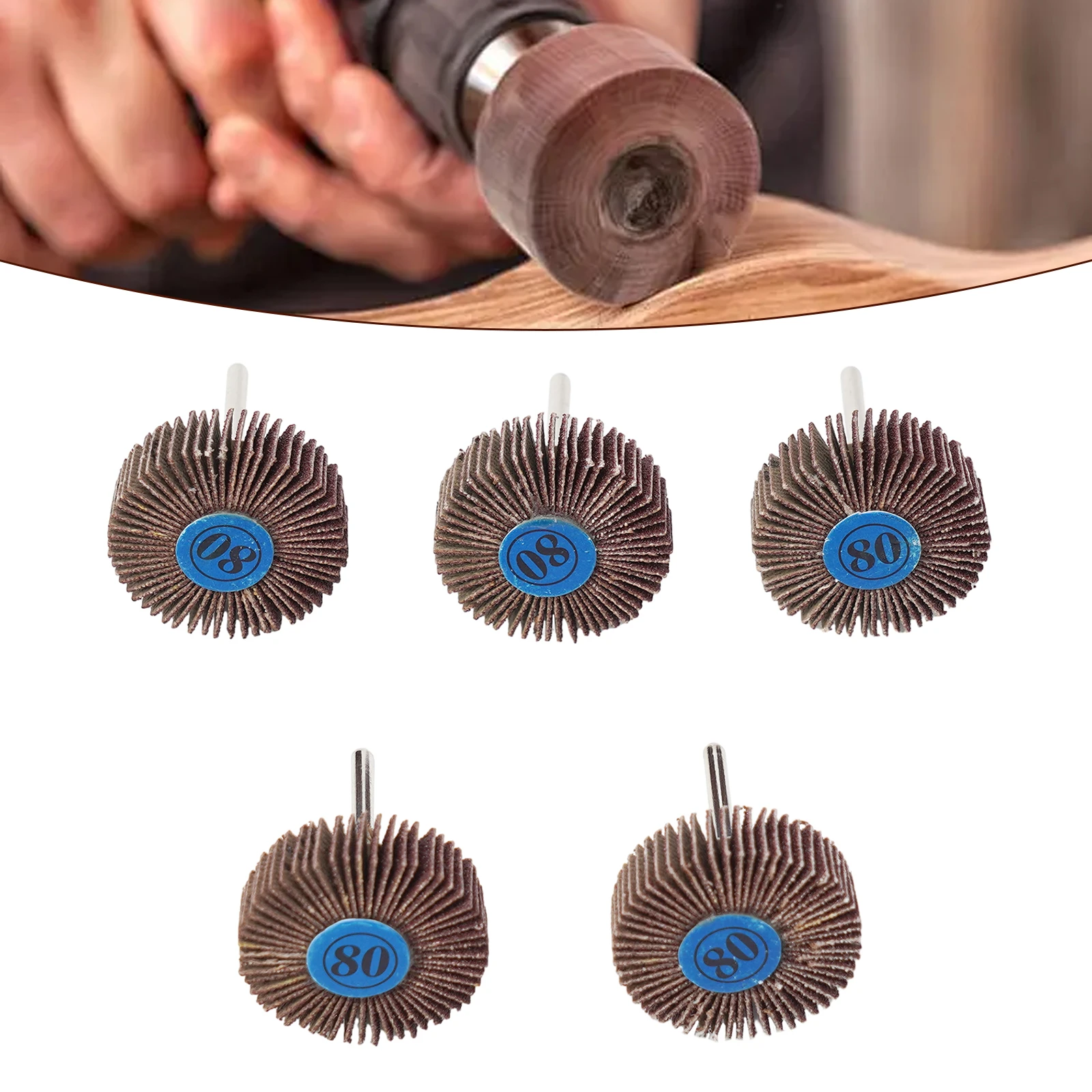 

5pcs Flap Wheels For Rotary Tool Die Grinder Sanding Disc Set 1/8 Inch Shank Cleaning Polishing Rust Paint Removal