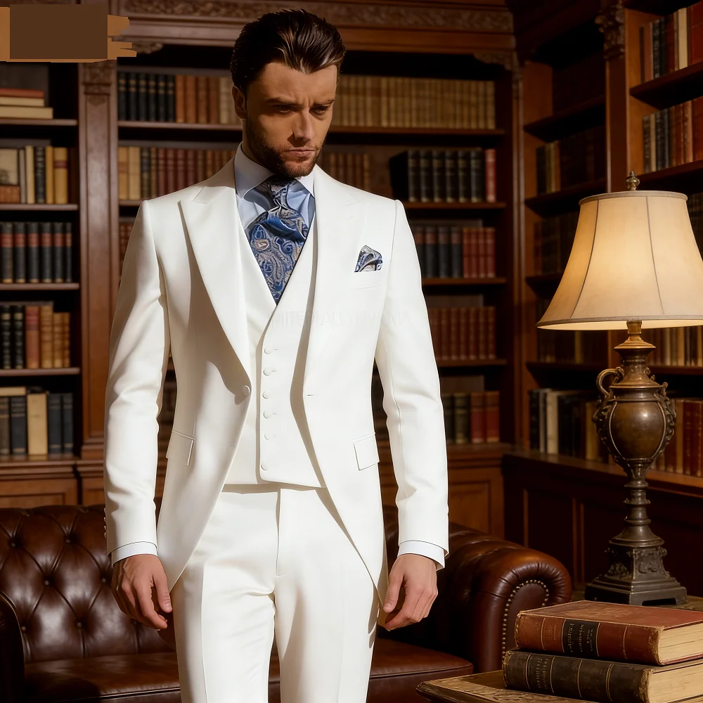 

Мужской формальный костюм-тройка Terno Fino: пиджак, жилет, брюки. Идеально для свадьбы, торжественных мероприятий и деловых встреч.