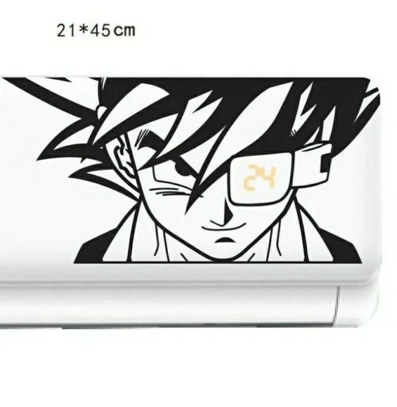 Dragon Ball Cartoon Car Sticker, Animação Air Conditioner Sticker, Papel decorativo preto e branco, Legal e impermeável