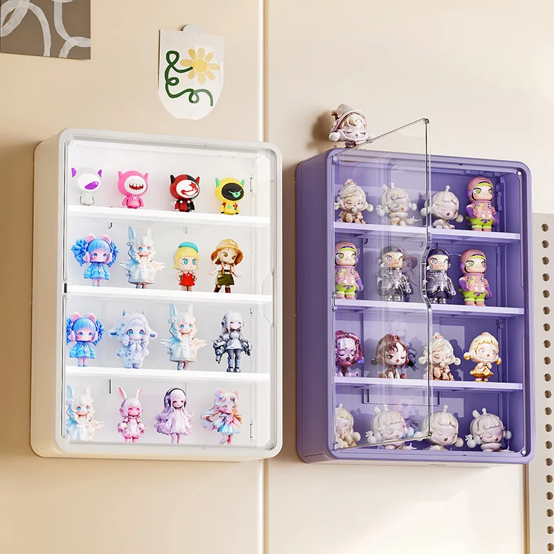 Wall Mounted Storage Box For Action Figures Magnetic Suction Display Rack Organizer for Blind Box Toy Dustproof Doll Storage Box