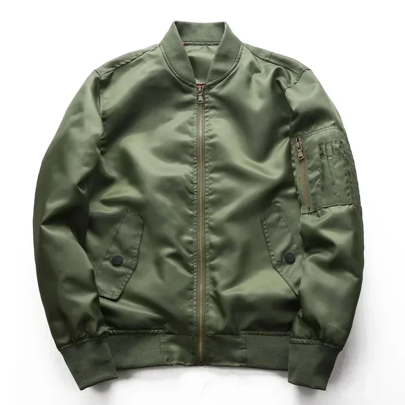 Mens Bomber Jacket 2024 New Spring Autumn Male Baseball Jackets Pilot Men Outwear Army Green Coat Zipper Men\'s Tactical Uniform