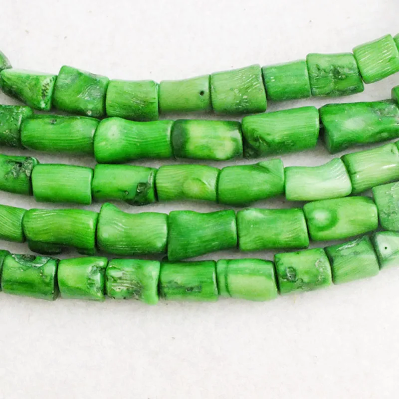 1pcs   Green  Natural Coral Loose Bead Strands 16\'\' Genstones Jewelry Beads Accessory