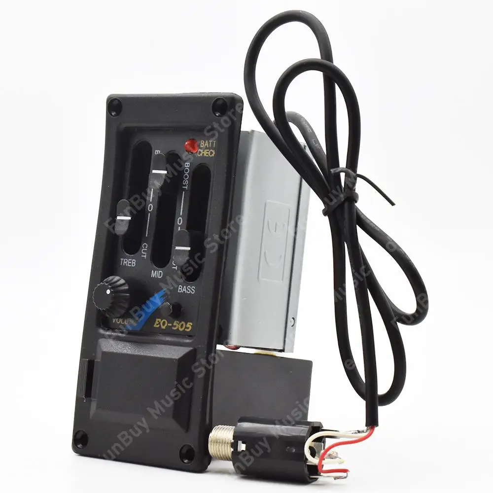 EQ-505 3 Band Acoustic Guitar Preamp Foll Guitar Piezo Pickup Amplifier EQ Equalizer Guitarra Accessories