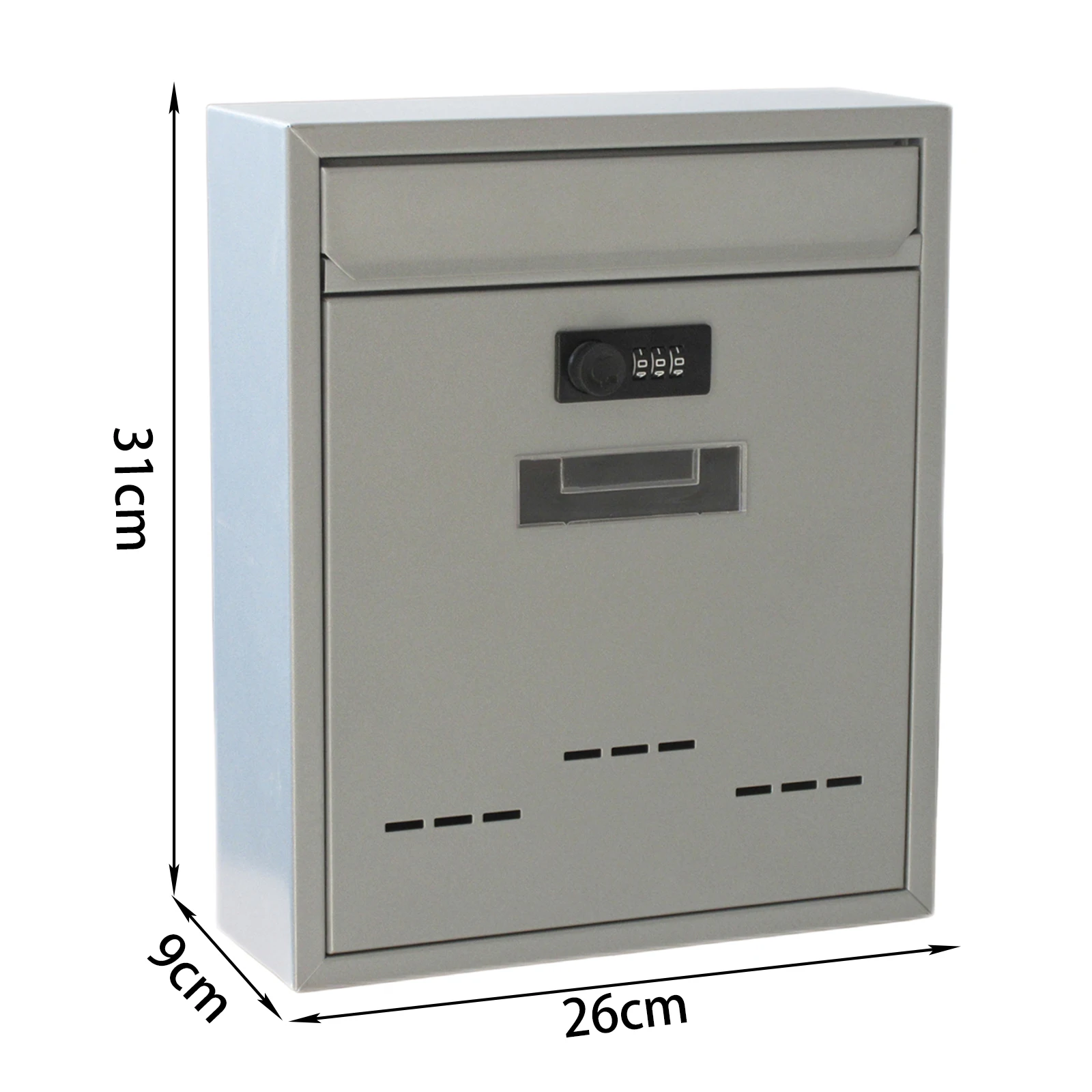 Large Wall Mount Mailbox W/Code Lock Letterbox Rainproof Iron Large Capacity Retro Style External Drop Box For Office Home Out