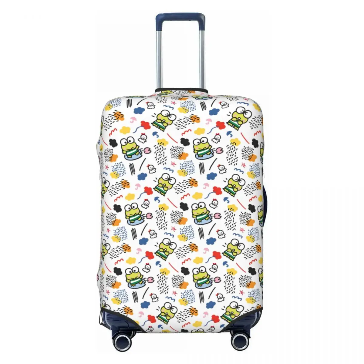 

Custom Adorable Keroppi Luggage Cover Protector Cute Big Eyed Cartoon Frog Travel Suitcase Protective Cover for 18-32 Inch
