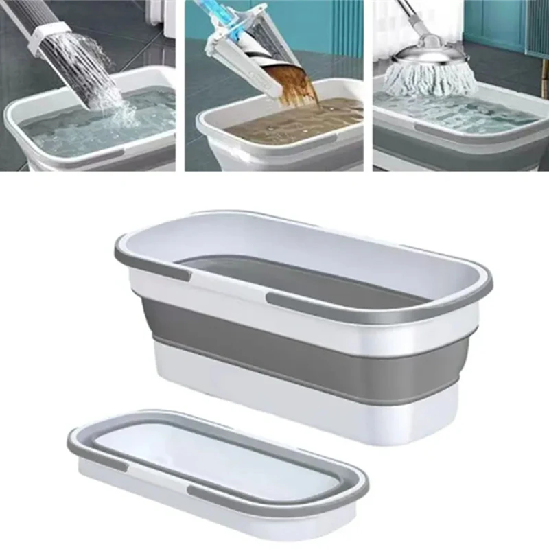 Rectangular Fishing Bucket Portable Plastic Washing Basin Collapsible Space-Saving Large Capacity for Camping Traveling Picnic