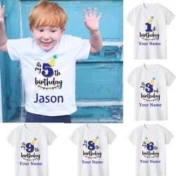 Personalized Name It Is My 1 2 3 4 5 6 7 8 9 Th Birthday Kids Short Sleeve Tshirt Children Birthday Infant Clothes Funny Gift