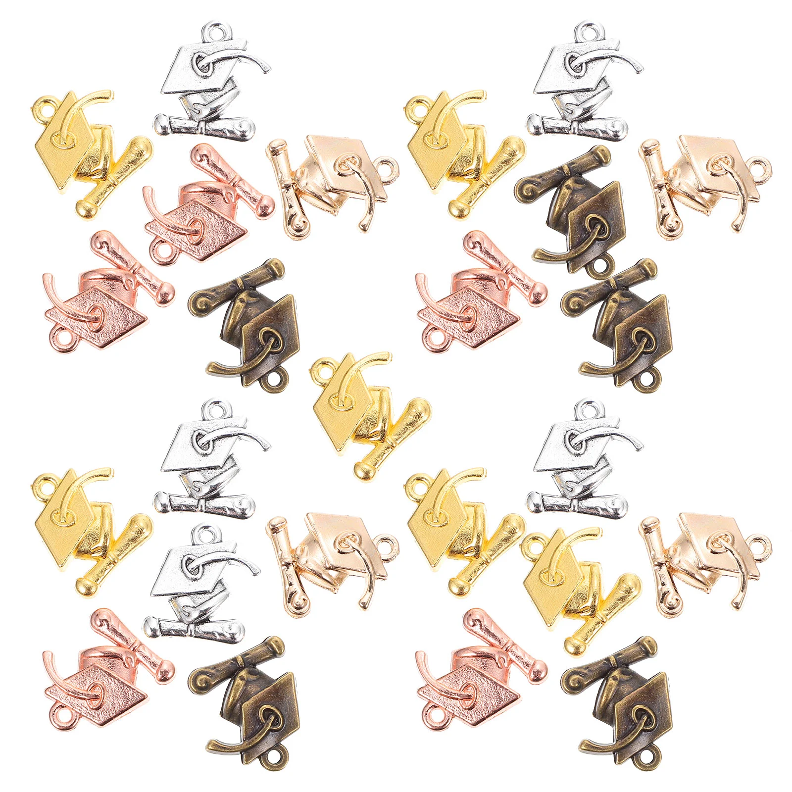 70 Pcs Commemorate Graduation Cap Pendant Gifts Bracelets Alloy Potable Necklace