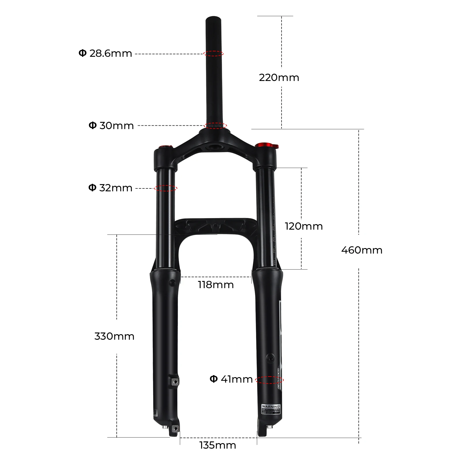 Bolany 20*4.0 Snow Bike Fat Front Fork Magnesium Alloy Hook MTB Fork 120mm Travel Suspension Air Fork For E-bike Mountain Bike